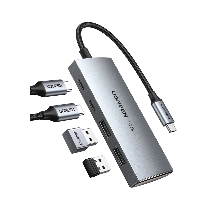 Bộ chia USB Type-C ra 2 USB Type-C và 2 USB Type-A 3.1 tốc độ 10Gpbs Ugreen 30758 cao cấp