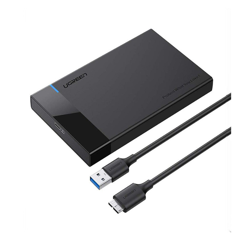 Vỏ ổ cứng SATA 2,5 inch UGREEN với cáp Micro USB to USB-A (Xám nhạt)