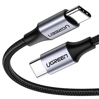 Cáp tròn UGREEN USB 2.0 C M / M Vỏ nhôm mạ niken 0,5m (Xám đen)