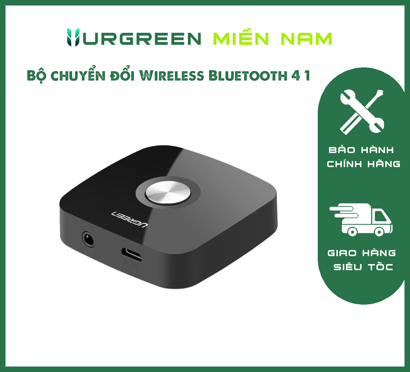 Bộ chuyển đổi Wireless Bluetooth 4 1 Receiver Audio model CM122 đen Ugreen 30444