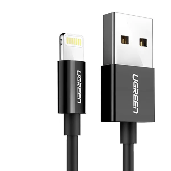 UGREEN USB-A Cáp đầu đực sang đầu đực mạ niken vỏ ABS 2m (Đen)